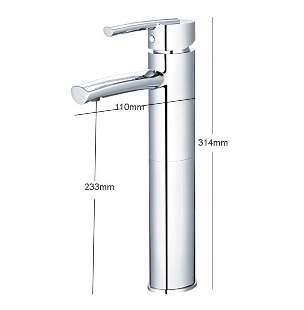 Bản vẽ kỹ thuật Vòi lavabo CAESAR BT541CU cổ cao nóng lạnh