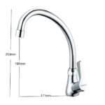 Bản vẽ kỹ thuật Vòi rửa bát CAESAR K028C nước lạnh