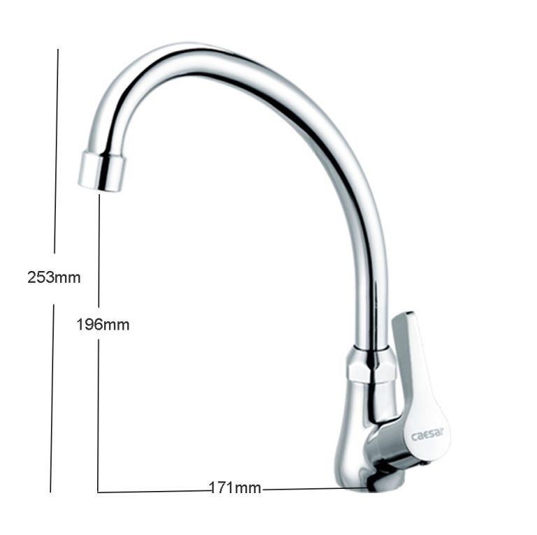 Bản vẽ kỹ thuật Vòi rửa bát CAESAR K028C nước lạnh