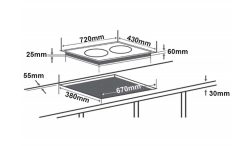 Bản vẽ kỹ thuật Bếp từ đôi CHEFS EH-DIH322
