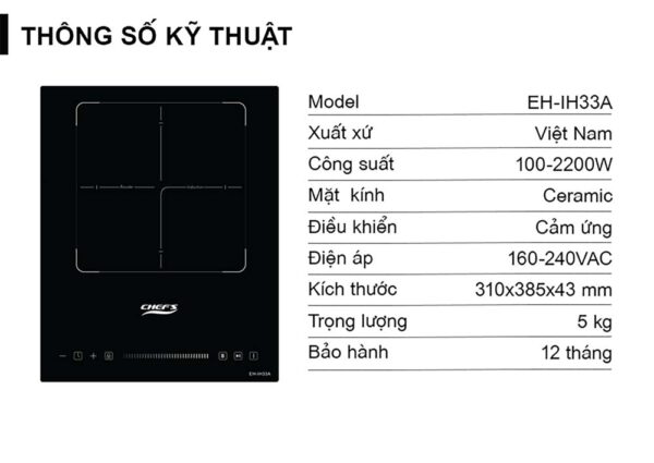 Bếp từ đơn CHEFS EH-IH33A