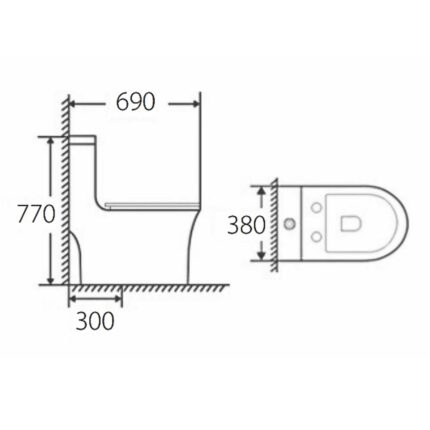 Bồn cầu 1 khối HUGE H-BC2105 2