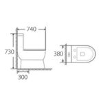 Bồn cầu 1 khối HUGE H-BC889 1