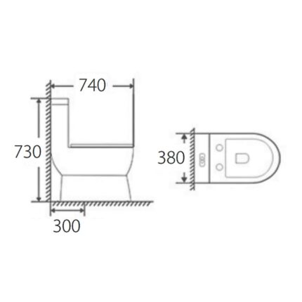 Bồn cầu 1 khối HUGE H-BC889 1