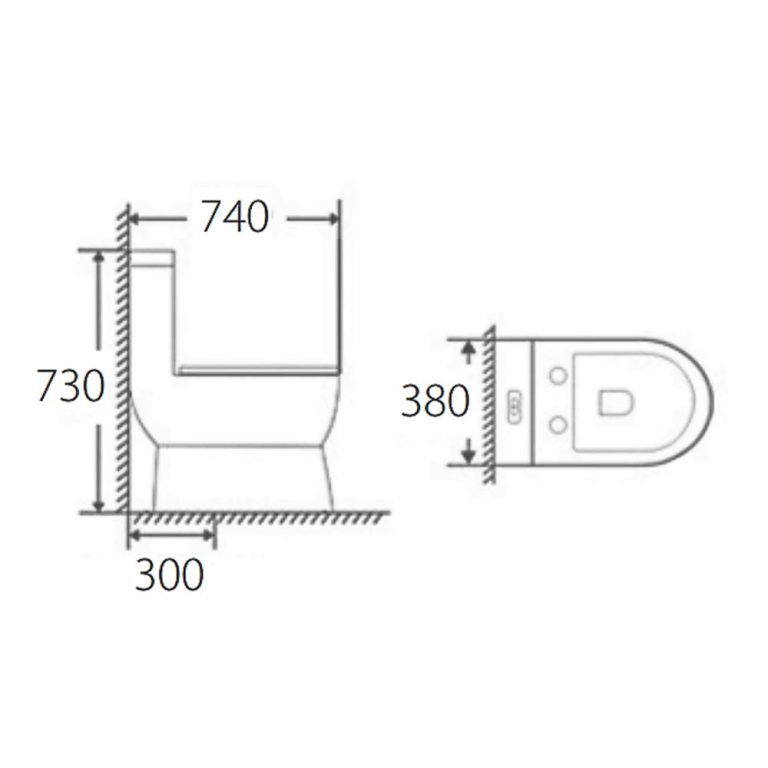 Bồn cầu 1 khối HUGE H-BC889 1