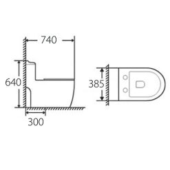 Bồn cầu 1 khối HUGE H-BC989 2