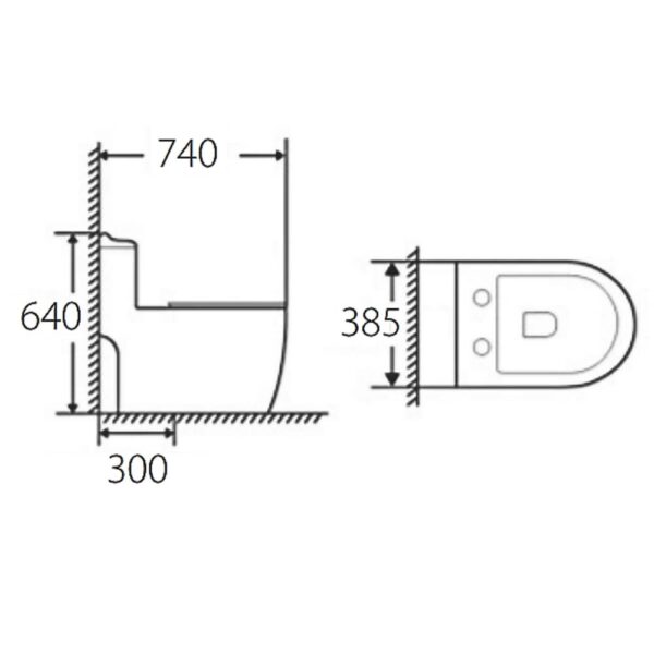Bồn cầu 1 khối HUGE H-BC989 2
