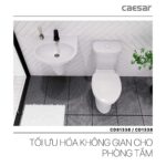 Bồn cầu 2 khối CAESAR CDS1338 nắp êm MS220 - Ảnh 10