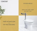 Bồn cầu 2 khối CAESAR CP1333 BF521 xả gạt tay nắp thường M220 - Ảnh 5