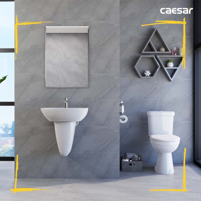 Bồn cầu 2 khối CAESAR CTS1338 nắp êm MS220 - Ảnh 9