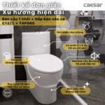 Bồn cầu thông minh CAESAR C1375F TAF060 (CD1375) nắp rửa cơ - Ảnh 2