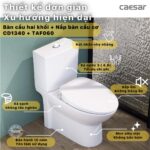 Bồn cầu thông minh CAESAR CD1340 TAF060 nắp rửa cơ