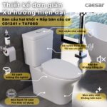 Bồn cầu thông minh CAESAR CD1341 TAF060 nắp rửa cơ