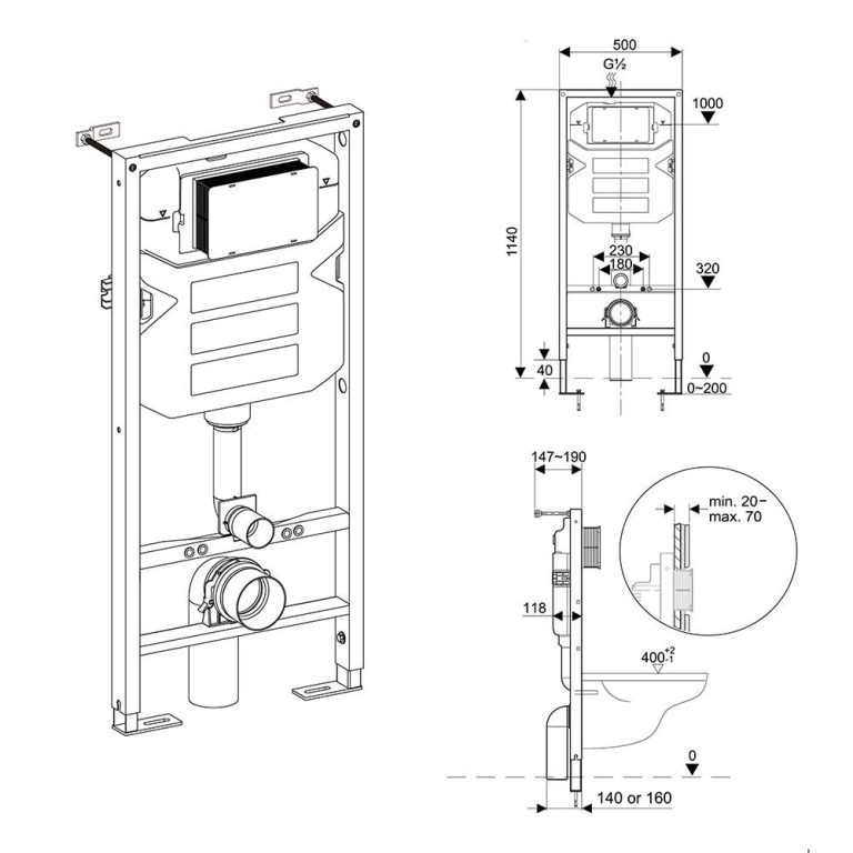 Bồn cầu treo tường D&K DK-C204 1