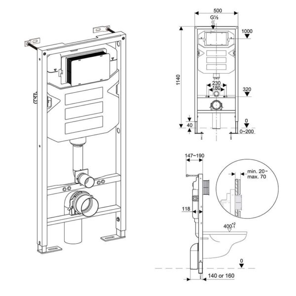 Bồn cầu treo tường D&K DK-C205-2