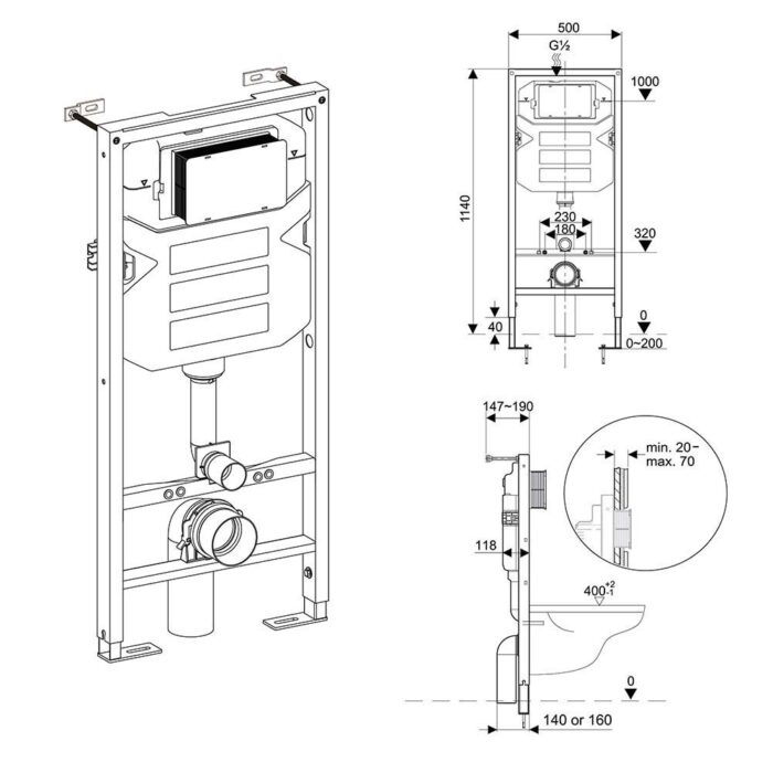 Bồn cầu treo tường D&K DK-C205-2