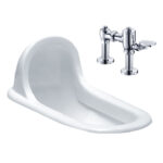 Bồn cầu xổm CAESAR C1230 BF525 bộ xả nhấn