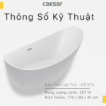 Bồn tắm CAESAR KT1170 lập thể 1.7M - Ảnh 2