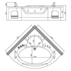 Bồn tắm D&K DK-Q312N 6 yếm masage