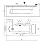 Bồn tắm D&K DK-Q351N 1 yếm masage