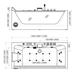 Bồn tắm D&K DK-Q408 1 yếm masage