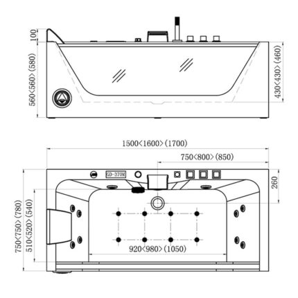 Bồn tắm D&K DK-Q408 1 yếm masage