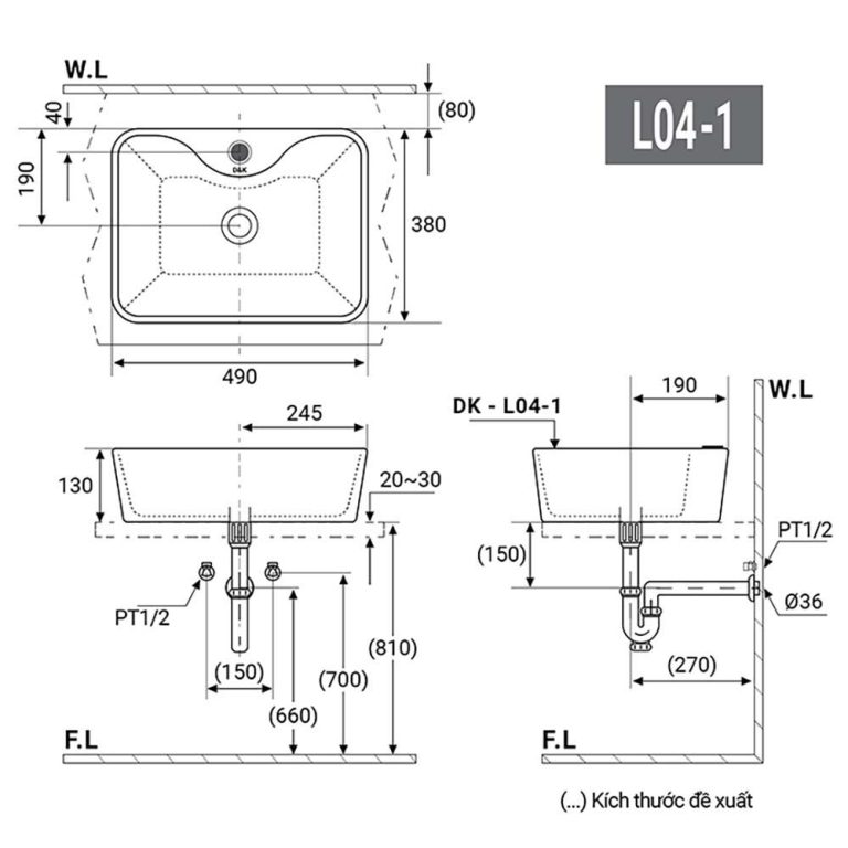 Chậu lavabo đặt bàn D&K DK-L04-1 4