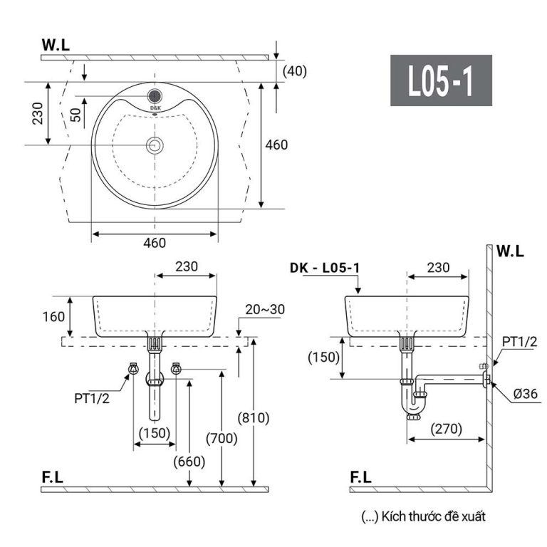 Chậu lavabo đặt bàn D&K DK-L05-1 1