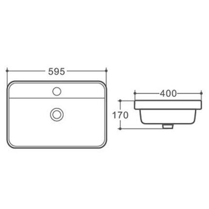 Chậu lavabo đặt bàn HUGE H-LB2595 2