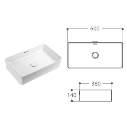 Chậu lavabo đặt bàn HUGE H-LD1600N 2