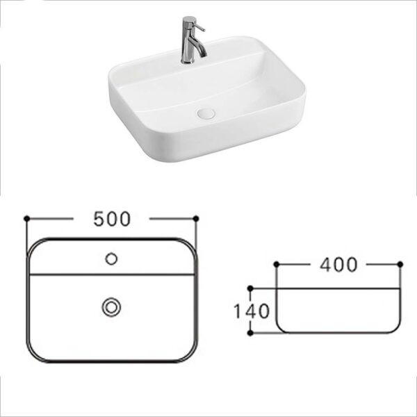 Chậu lavabo đặt bàn HUGE H-LD2500 2