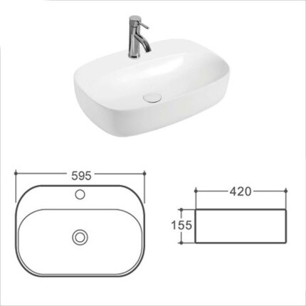 Chậu lavabo đặt bàn HUGE H-LD2595 2