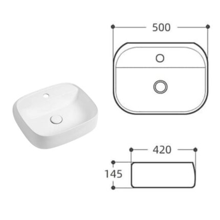 Chậu lavabo đặt bàn HUGE H-LK2500 1