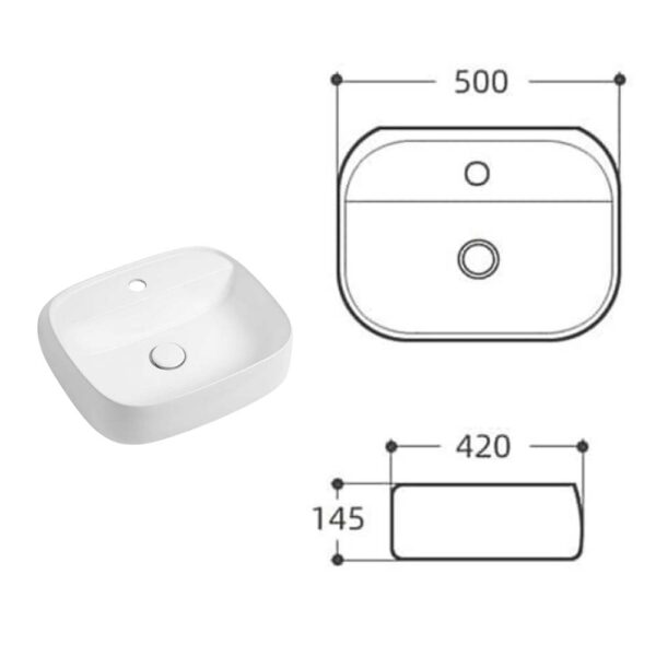 Chậu lavabo đặt bàn HUGE H-LK2500 1