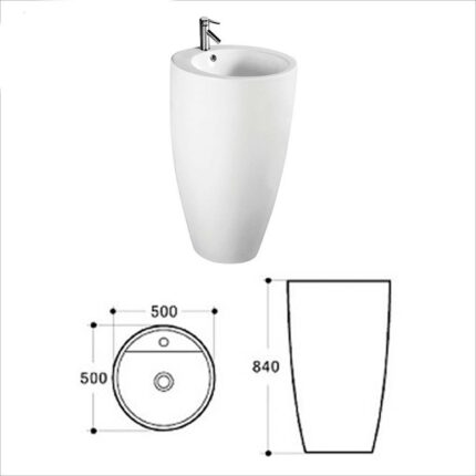 Chậu lavabo đặt sàn HUGE H-LS001 1