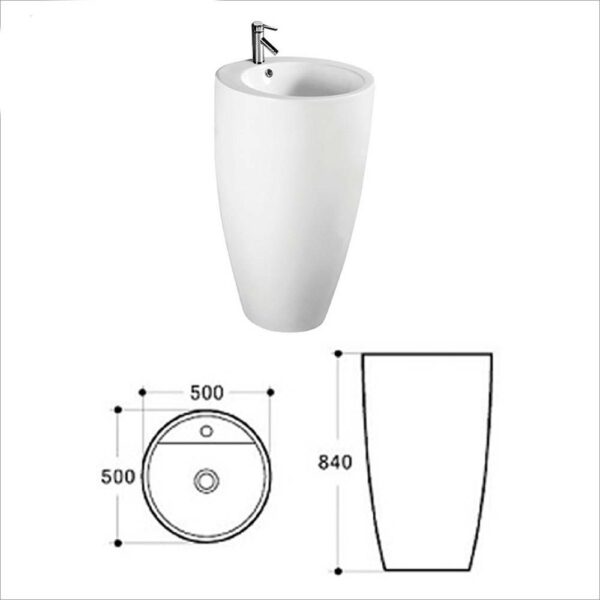Chậu lavabo đặt sàn HUGE H-LS001 1