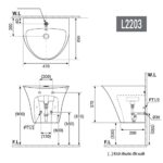 Chậu lavabo treo tường D&K DK-L2203 1