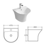 Chậu lavabo treo tường HUGE H-LV161N 1