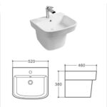 Chậu lavabo treo tường HUGE H-LV163N 2