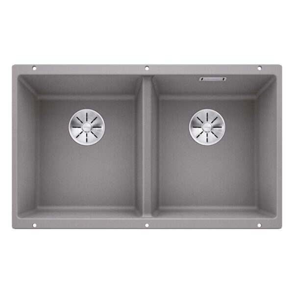 Chậu rửa bát đá BLANCO SUBLINE 350/350-U ALU METALLIC 2 hố