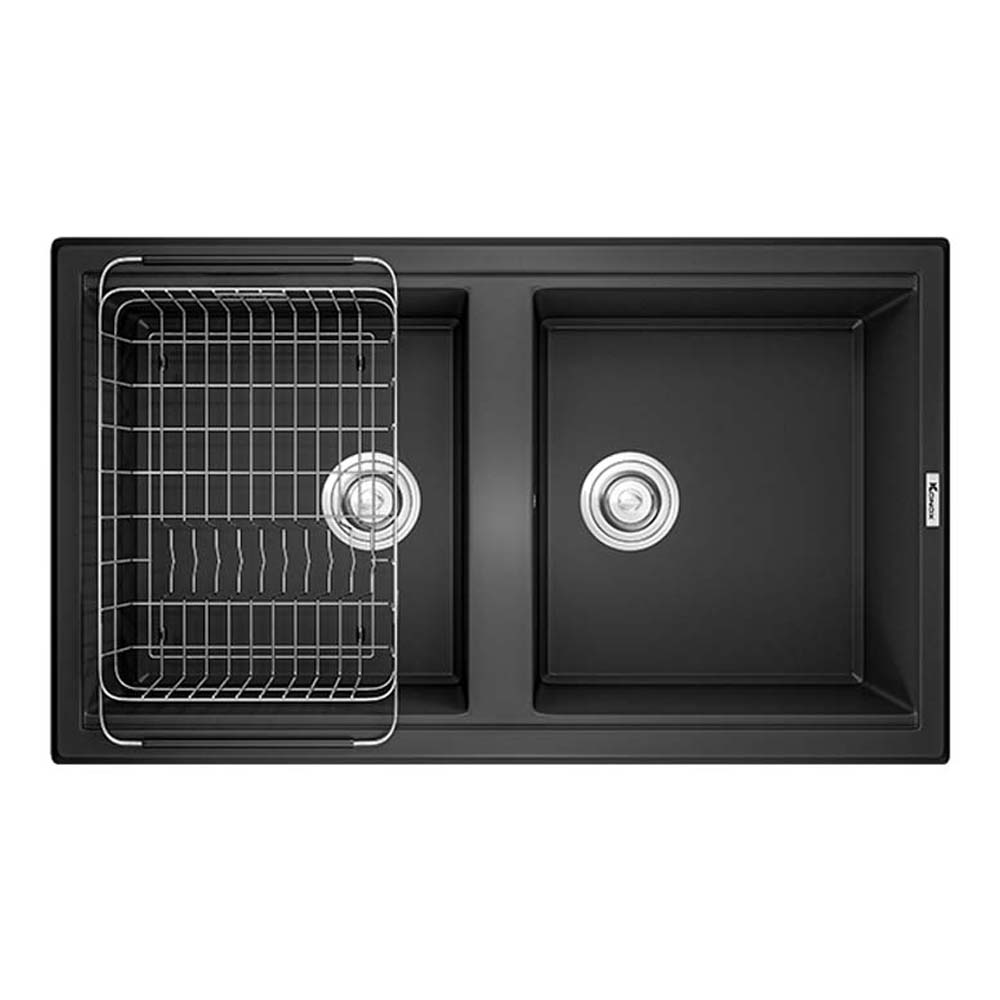Chậu rửa bát đá KONOX PHOENIX SMART 860 BLACK 2 hố