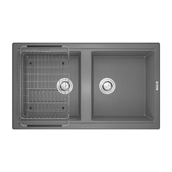 Chậu rửa bát đá KONOX PHOENIX SMART 860 GREY 2 hố