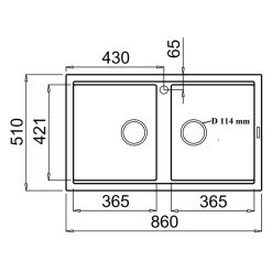 Chậu rửa bát đá KONOX PHOENIX SMART 860 GREY 2 hố (1)