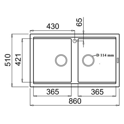 Chậu rửa bát đá KONOX PHOENIX SMART 860 WHITE SILVER 2 hố (1)