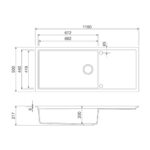 Chậu rửa bát đá MALLOCA SENSE K82 dương bàn 1 hố 1 bàn (1)