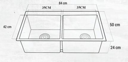 Chậu rửa bát đá ROSLERER RL-900 ALUMETLIC 2 hố (2)