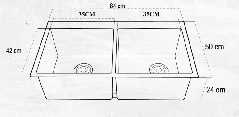 Chậu rửa bát đá ROSLERER RL-900 ALUMETLIC 2 hố (2)
