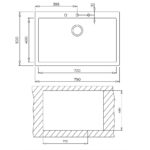 Chậu rửa bát đá TEKA FORSQUARE 72.40 TG GREY 1 hố