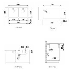 Chậu rửa bát inox BLANCO QUATRUS R15 400 400-IU âm bàn 2 hố (1)