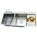 Chậu rửa bát inox FANDI FD-HM 10048 dương bàn 2 hố 1 bàn